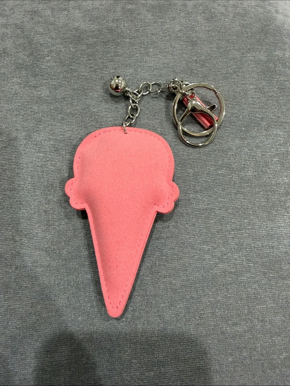 Pink Ice Cream Crystal Keychain